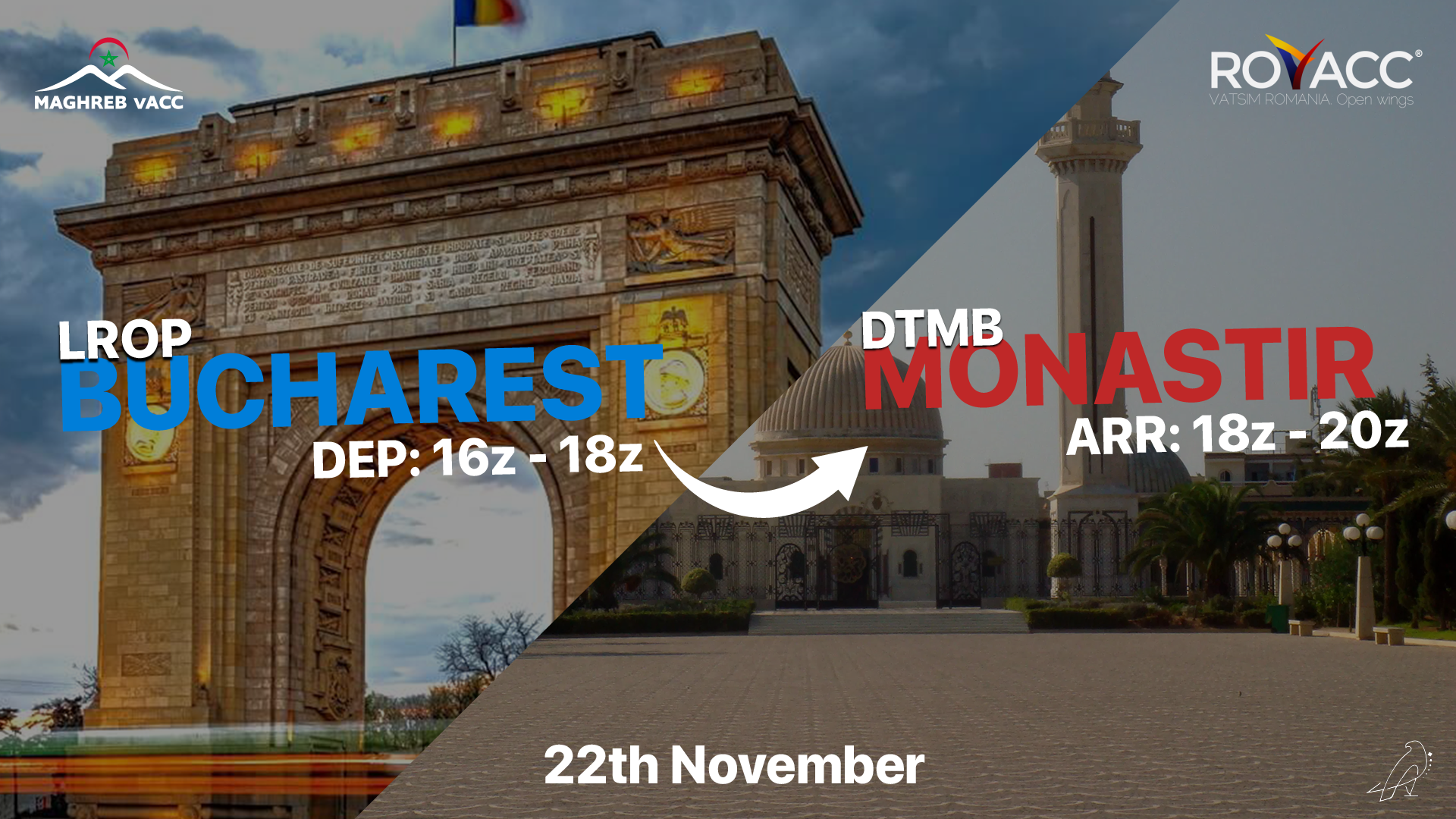 Bucharest To Monastir - Virtual Norwegian Events