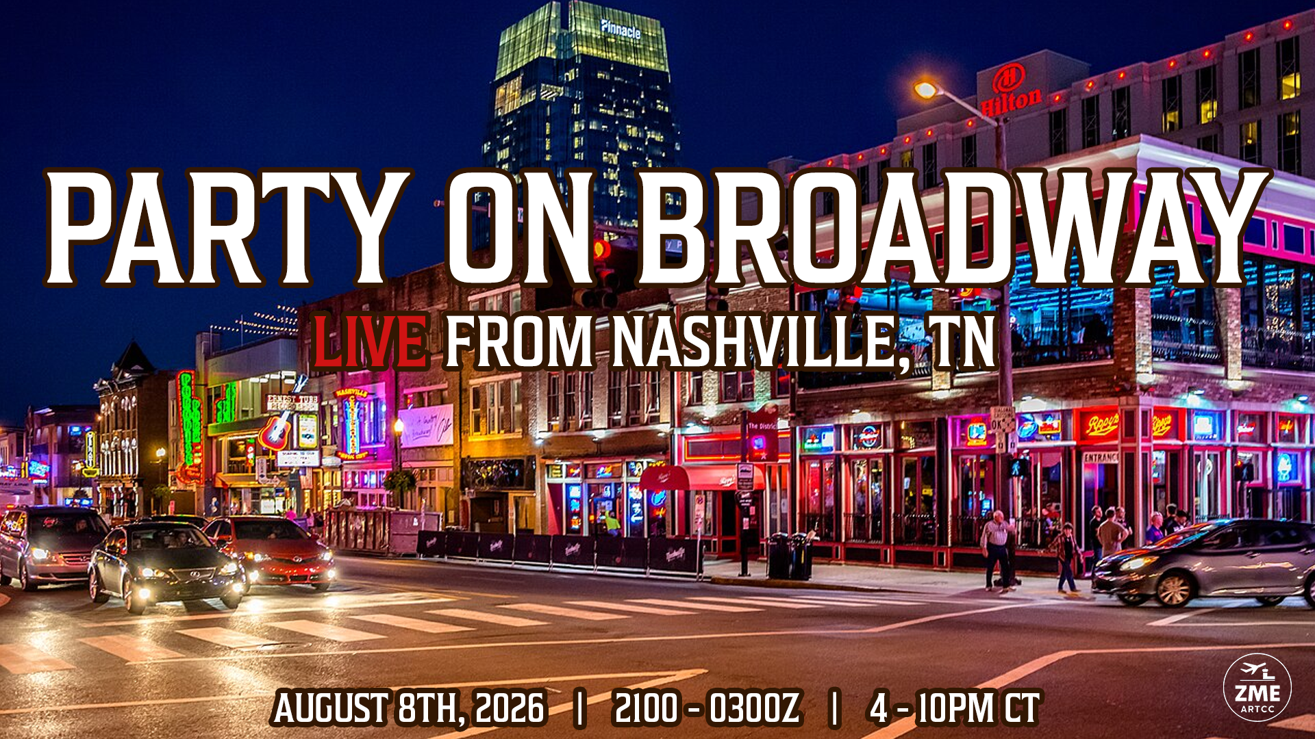 Party on Broadway, LIVE! banner