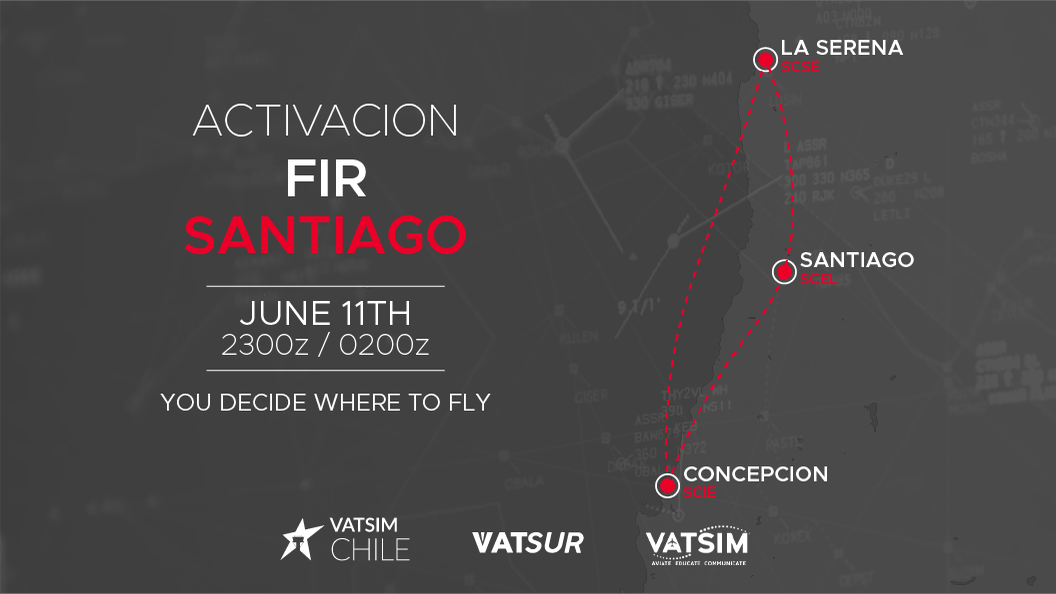 Chile ATC Coverage Night – SCSE • SCEL • SCIE, Activacion de FIR SCEZ 