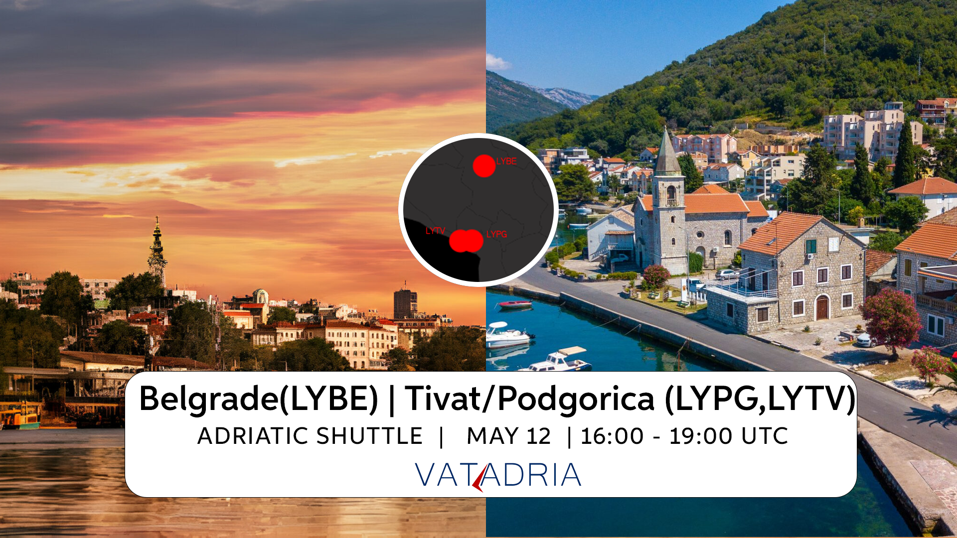 Adriatic Shuttle: Belgrade (LYBE) – Podgorica (LYPG) / Tivat (LYTV) - Virtual Norwegian Events