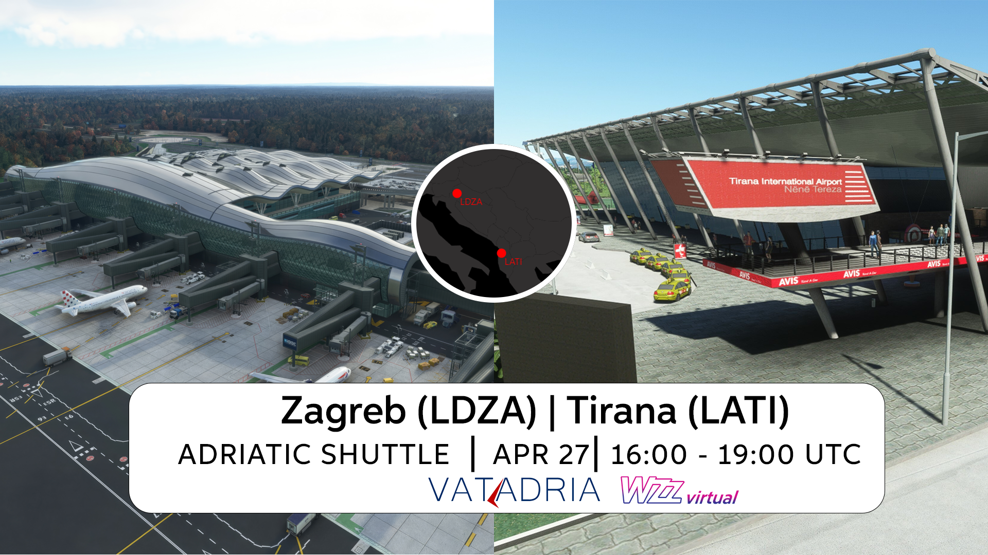Adriatic Shuttle | Zagreb (LDZA) and Tirana (LATI) - Virtual Norwegian Events