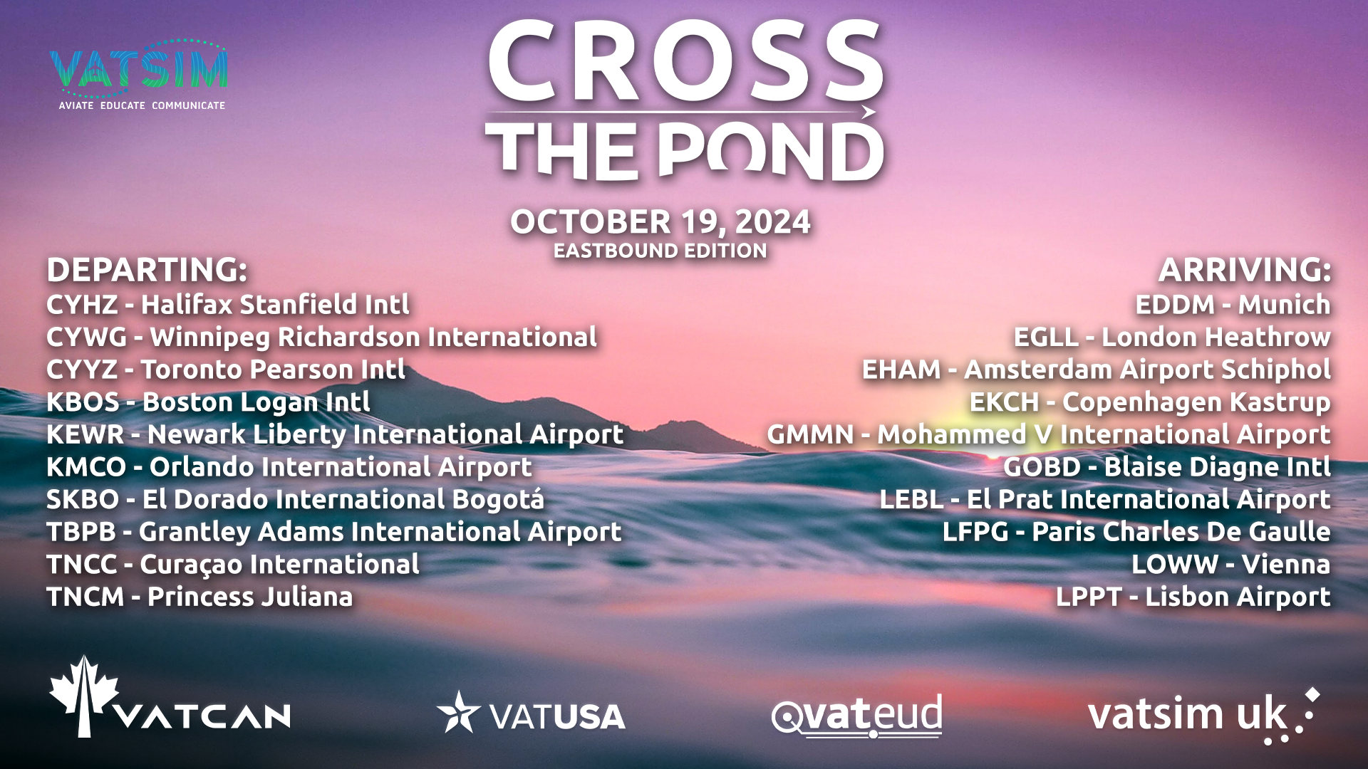 Cross the Pond 24 Eastbound - Virtual Norwegian Events