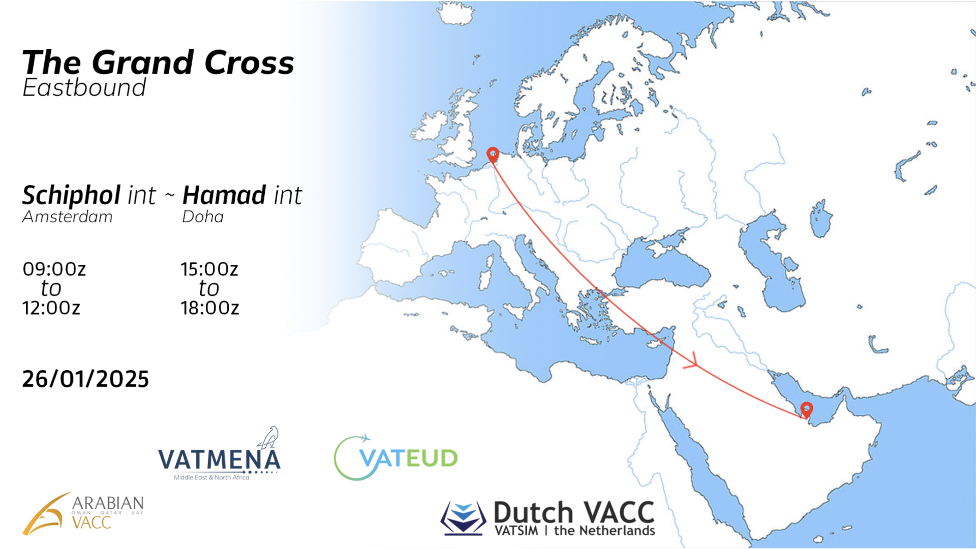 The Grand Cross Eastbound - Schiphol to Hamad