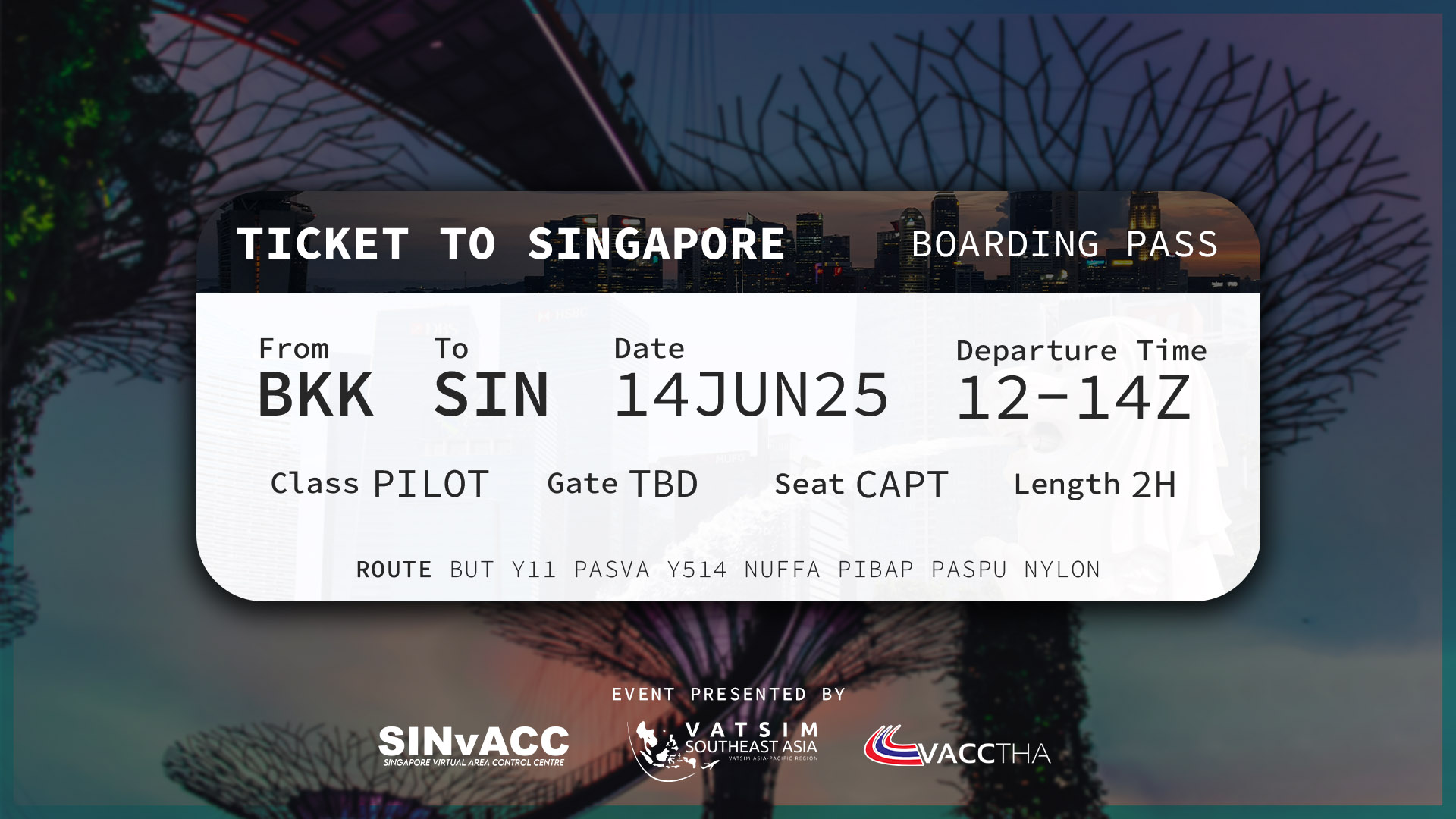 Ticket to Singapore - Virtual Norwegian Events